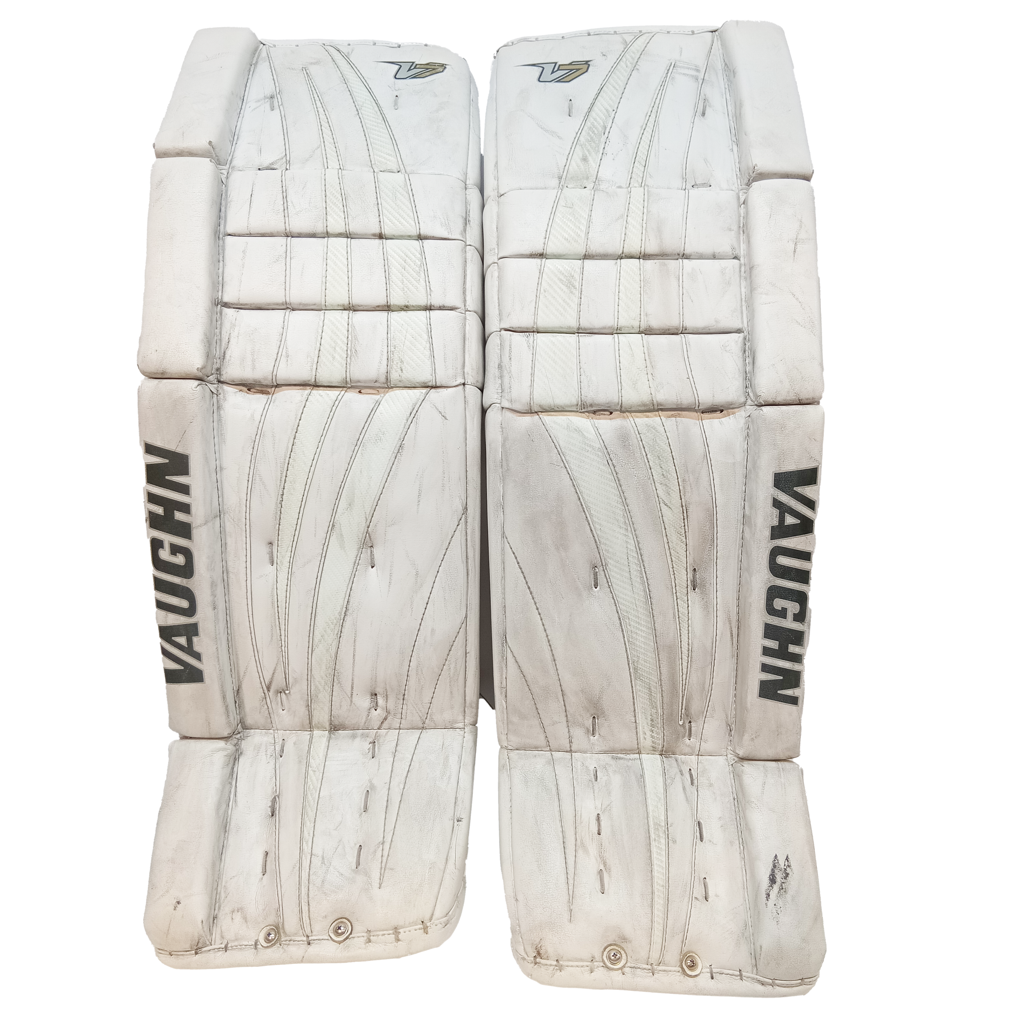 Vaughn Velocity V7 - Jambières de gardien de but Pro Stock d'occasion (blanches)